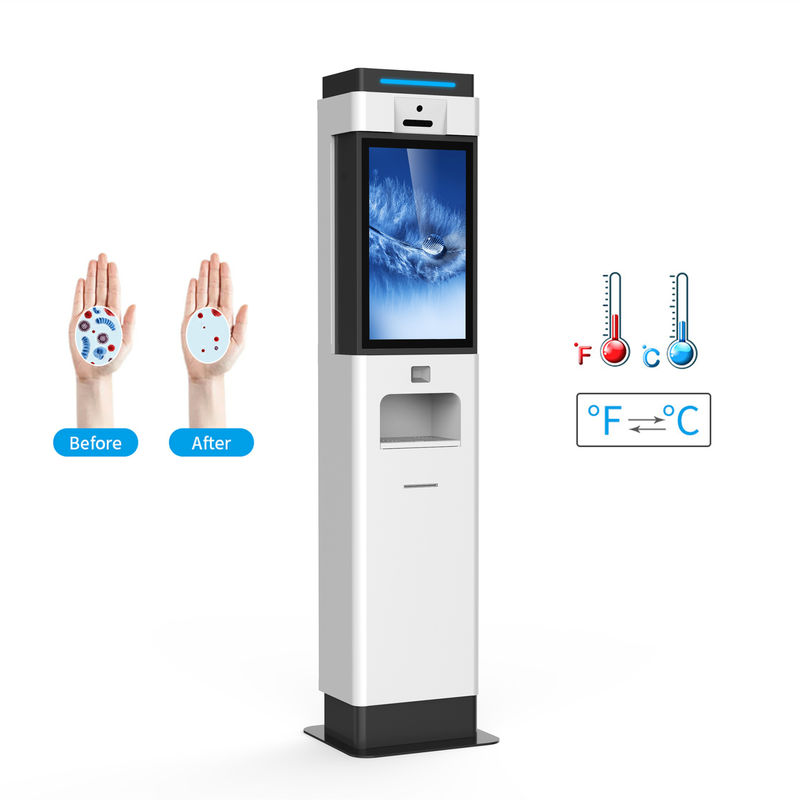 21.5inch Auto Hand Sanitizer Dispenser Stand Machine Face Recognition Hand Wash Sterilizer Kiosk