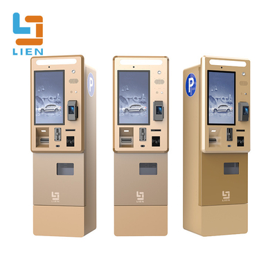 تصميم جديد 21.5 بوصة الصلب المطاط البارد الصفيحة المعدنية شاشة لمسة شاشة شاشة شفرة باركود ماسح البطاقات قارئ مواقف السيارات المخصصة كشك الدفع