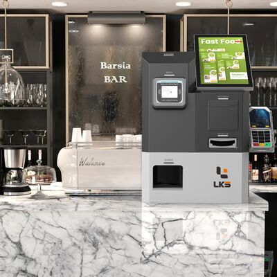 كشك الخدمة الذاتية مقاس 15 بوصة مع ماسح الباركود وقارئ بطاقة الهوية الاختياري لعملية الدفع الذاتي الفعالة